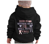 Generisch Garçons et Filles Casual Loose Mignon Imprimé Sweat à Capuche Manches Longues Sport Capuche Sweatshirt Fille, Noir , 7-8 ans