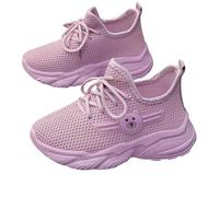 Generisch Garçons Printemps Été Automne et Hiver Mesh Respirant Lacets de chaussures réglables Moyen et Grand Enfants Chaussures de sport décontractées Chaussures de course pour hommes, lilas, 32 EU