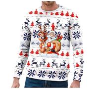 Generisch Garçons Produits de Noël pour Hommes en Hiver Sweat à Capuche Col Rond Double Couche Flocon de Neige Drôle Père Noël Veste Hiver Respirant Homme, café, M