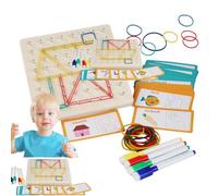 Generisch Geoboards pour Salle de Classe, Jeu éducatif en Bois, Jeu de Patience, Jouet de défense géo Board, pour préscolaire, Maternelle, Salle de Jeux