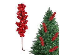 Generisch Germes de baies rouges - Guirlande de branches artificielles - Branches de baies rouges - Pour la décoration de Noël dans la maison et sur la cheminée sur la table, pour le bricolage et