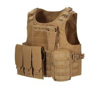 Generisch Gilet avec poches et plateforme modulaire, durable, réglable et léger pour les aventures en plein air, marron, taille unique