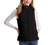 Generisch Gilet chauffant pour femme - Vêtement d'hiver intelligent avec doublure thermique coupe-vent - Vêtement d'extérieur pour temps froid - Polaire douillette - Technologie thermique légère, Noir