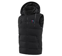 Generisch Gilet chauffant pour homme 3XL - Gilet d'hiver chaud pour femme avec capuche - Veste en coton avec chauffage - Gilet en duvet - Coupe-vent - Gilet à capuche - Gilet matelassé - Col montant