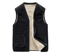 Generisch Gilet d'agneau pour homme, Noir , 3XL