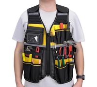 Generisch Gilet de travail - Gilet de sécurité réfléchissant avec plusieurs poches et système de ceinture antidérapant - Ceinture à outils en forme de gilet - Pour pères, maris, ouvriers de