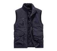 Generisch Gilet de travail pour homme - Gilet d'hiver surdimensionné - Gilet de transition cargo doublé avec plusieurs poches - Gilet de chasse chaud - Col montant - Gilet d'extérieur - Gilet de sport