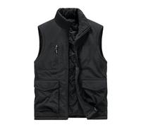 Generisch Gilet de travail pour homme - Gilet d'hiver surdimensionné - Gilet de transition cargo doublé avec plusieurs poches - Gilet de chasse chaud - Col montant - Gilet d'extérieur - Gilet de sport