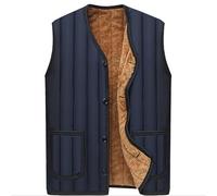 Generisch Gilet d'hiver pour homme - Doublure chaude - Gilet polaire sans manches - Sans col - Gilet de loisirs coupe-vent - Gilet chaud pour homme - Gilet de travail - Gilet de sport, bleu, XXXL