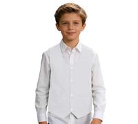 Generisch Gilet élégant pour les adolescents, les discours festifs, les fêtes, les occasions - Haut élégant polyvalent - Utilisation quotidienne, école, plage, loisirs, Blanc., L/120/12