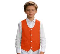 Generisch Gilet élégant pour les adolescents, les discours festifs, les fêtes, les occasions, haut élégant polyvalent pour le quotidien, l'école, la plage, les loisirs, Orange, M/110/11