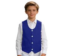 Generisch Gilet élégant pour les adolescents, les discours festifs, les fêtes, les occasions, haut élégant polyvalent pour le quotidien, l'école, la plage, les loisirs, bleu, S/100/10