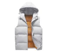 Generisch Gilet polaire d'hiver pour homme - Gilet à capuche en polaire lourde - Gilet d'hiver matelassé avec fermeture éclair - Gilet de travail thermique - Gilet d'hiver coupe-vent - Gilet de