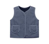 Generisch Gilet polaire fille hiver rembourré veste chaude vêtements d'extérieur softshell coupe-vent manteaux isolés thermiquement pour tout-petits, Marine, 8-9 ans