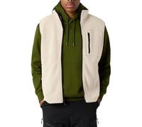 Generisch Gilet polaire pour homme - Col montant - Gilet de transition - Avec poches sur la poitrine - Couleur unie - Sans manches - Chaud - Hiver - Gilet de travail - Cardigan - Gilet de sport, Blanc