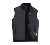 Generisch Gilet polaire pour homme - Col montant - Ultra léger - Avec poches - Fermeture éclair - Coupe-vent - En micropolaire - Fermeture éclair complète - Gilet de course - Gilet de travail, gris
