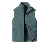 Generisch Gilet polaire pour homme - Gilet d'hiver chaud - Col montant - Coupe-vent - Gilet de transition léger - Gilet de travail chaud surdimensionné pour homme - Gilet épais sans manches avec