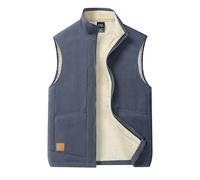 Generisch Gilet polaire sans manches pour homme - Gilet polaire pour homme 5XL - Grandes tailles - Gilet chaud en laine de mouton - Fermeture éclair - Gilet d'hiver épais - Veste thermique d'extérieur