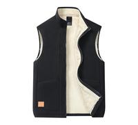 Generisch Gilet polaire sans manches pour homme - Gilet polaire pour homme 5XL - Grandes tailles - Gilet chaud en laine de mouton - Fermeture éclair - Gilet d'hiver épais - Veste thermique d'extérieur
