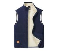 Generisch Gilet polaire sans manches pour homme - Gilet polaire pour homme 5XL - Grandes tailles - Gilet chaud en laine de mouton - Fermeture éclair - Gilet d'hiver épais - Veste thermique d'extérieur