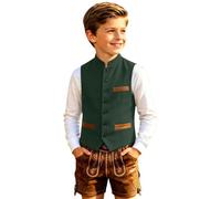 Generisch Gilet rayé pour garçon dans le style Bar County Festival, gilet léger pour enfant comme couche supplémentaire idéale pour l'école, les loisirs, les activités de plein air, vert, 13-14 ans