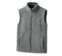 Generisch Gilet softshell matelassé sans manches pour homme - Col montant - Léger - Gilet d'équitation - Gilet chaud - Gilet de sport pour homme - Gilet d'hiver - Veste demi-saison, gris, XL