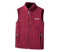 Generisch Gilet softshell matelassé sans manches pour homme - Col montant - Léger - Gilet d'équitation - Gilet chaud - Gilet de sport pour homme - Gilet d'hiver - Veste demi-saison, Bordeaux, XL