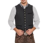 Generisch Gilet traditionnel Loden - Gilet en loden - Gilet en loden élégant - Sans manches - Anthracite - Gris foncé - Brocart - Pour fête, musique, mariage, Hauts B1-Grey, L