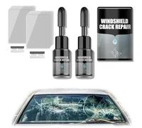 Generisch Glass Fix - Kit de réparation pour vitres de voiture - Formule de réparation de pare-brise - Pour éclats et fissures - 2 pièces