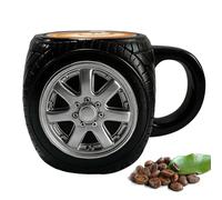 Generisch Gobelet - 3D pneu boisson récipient décoration de table | 3D pneu design tasse à café antidérapante | pour la maison chambre cuisine bureau camping thé au lait eau jus anniversaire