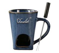 Generisch Gobelet à fondue au chocolat - Caquelon de 130 ml avec fourchette - Fonte céramique de 130 ml - Idéal pour la maison, la cuisine, les restaurants, le camping, les adultes, laa