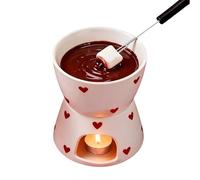 Generisch Gobelet à fondue - Avec fourchette et dessert en céramique portable - Chauffe-bonbons personnel et tasse à fondre - Convient pour beurre, desserts, collations, bonbons et lait