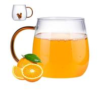 Generisch Gobelet en verre 3D en forme d'animal | Tasse à café transparente en verre borosilicate de 380 ml | Tasse à café de dessin animé pour la maison, tasses à café portables pour bars, cafés