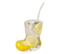 Generisch Gobelet en verre transparent en forme de botte, 295 ml, pour whisky, bière, cocktails, café glacé, idéal pour les fêtes western, bar, mariage campagnard (blanc, 1 pièce)