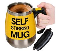 Generisch Gobelet mélangeur automatique - En acier inoxydable et à piles | Tasse à café mélangeur magnétique | Pour thé au lait, boisson, poudre, maison, bureau, voyage, école, salle de sport