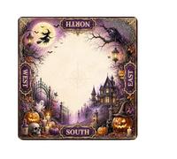Generisch Gothic Halloween Mahjong Mah Jongg Antidérapant | Néoprène Mah-Jong avec plateau de table antidérapant et confortable (violet clair, taille unique)