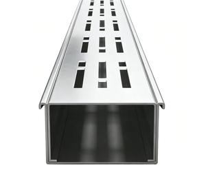 Generisch Gouttière de drainage étroite en acier inoxydable 304, gouttière de drainage plate pour cour, jardin, cour, terrasse, drainage de tombe avec grille amovible (15 x 5 x 100 cm, acier