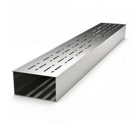 Generisch Gouttière de drainage pour terrasse, gouttière fendue, étroite avec grille de recouvrement, gouttière de drainage étroite pour béton, pavés, trottoirs (150 x 80 mm, 1 m, acier inoxydable)