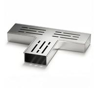 Generisch Gouttière de drainage pour terrasse, gouttière fendue, étroite avec grille de recouvrement, gouttière de drainage étroite pour béton, pavés, trottoirs (thé 70 × 30 mm, acier inoxydable)