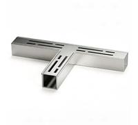 Generisch Gouttière de drainage pour terrasse, gouttière fendue, étroite avec grille de recouvrement, gouttière de drainage étroite pour béton, pavés, trottoirs (thé 35 x 30 mm, acier inoxydable)