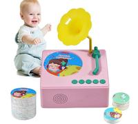 Generisch Gramophone pour enfants avec 96 cartes - Joueur de musique éducatif pour et filles - Jouet éducatif pour les tout-petits de 3 à 6 ans - Cadeau d'anniversaire pour enfants - Couleur des