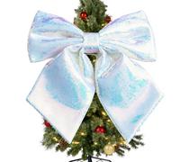 Generisch Grand nœud de couronne de Noël fait à la main | Grand nœud de Noël pour extérieur, garage, voiture, cheminée, mur, emballage cadeau, Saint-Valentin et anniversaire