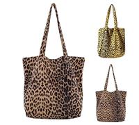 Generisch Grand sac à bandoulière en velours côtelé pour femme avec fermeture éclair et compartiments, idéal pour l'université, le travail, les voyages et le shopping, marron, Taille unique pour tous