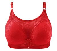 Generisch Grand soutien-gorge pour femme pour une poitrine volumineuse avec soutien latéral, coupe confortable et design mince, rouge, 42