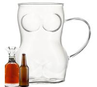 Generisch Grande chope à bière - 8,5 x 14 cm - Sans anse - Avec anse - Forme féminine élégante - De qualité supérieure - Pour la maison, le bar, les fêtes, cadeau - Pour la maison, le bar, les fêtes