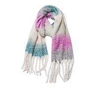 Generisch Grande écharpe chaude pour femme - Rayée - Grande écharpe d'hiver - Écharpe chaude - Grande écharpe - Lessive, k, taille unique