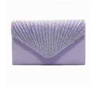 Generisch Grande pochette pour femme - Pour le soir - Satin, bijoux de mariée, diamants, bal de fin d'année, sac de travail (violet, taille unique)