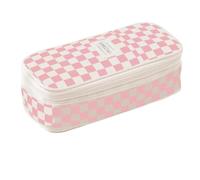 Generisch Grande trousse à crayons - Boîte pliable avec double fermeture éclair pour fournitures scolaires esthétiques et accessoires d'art pour étudiants, filles et étudiants, Rose, Voir description