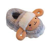 Generisch /Grandes filles Mignon Peluche Pantoufles Intérieur Maison Chaud Bébé Anti Close Toe Flock Chaussures Pantoufles Femmes Pantoufles Pantoufles, gris, 29 EU