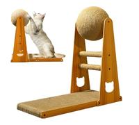 Generisch Grattoir vertical en forme de L - Poteau en sisal durable, jouet résistant aux rayures, balle amovible élégante, lit intérieur confortable | grattoir pour le divertissement à domicile